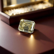 Load image into Gallery viewer, Custom Order 15 Carat Light Yellow Solitaire Basket Certified VVS Moissanite engagement ring