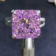 Load image into Gallery viewer, 6 Carat Radiant Cut Moissanite Ring Vivid Yellow VVS 4 Prong Bead-set Split Shank