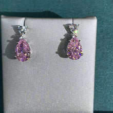 Load image into Gallery viewer, 4 Carat Pear Cut Pink VVS Moissanite Drop Earrings