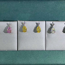 Load image into Gallery viewer, 4 Carat Pear Cut Pink VVS Moissanite Drop Earrings