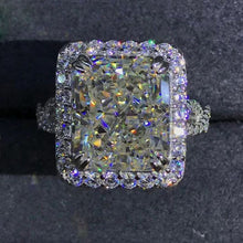 Load image into Gallery viewer, 6 Carat Radiant Cut Moissanite Ring Vivid Yellow VVS Halo Infinity Shank