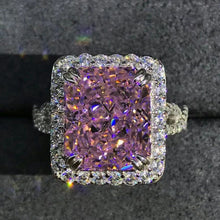 Load image into Gallery viewer, 6 Carat Radiant Cut Moissanite Ring Vivid Yellow VVS Halo Infinity Shank