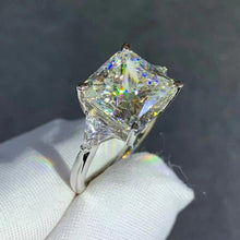 Load image into Gallery viewer, 6 Carat Yellow Square Radiant Moissanite Ring Vivid Yellow VVS 4 Claw Three Stone