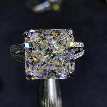 Load image into Gallery viewer, 6 Carat Radiant Cut Moissanite Ring Vivid Yellow VVS 4 Prong Bead-set Split Shank