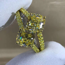 Load image into Gallery viewer, 3 Carat Pink Cushion Cut Two Stone Basket Split Shank VVS Moissanite Ring