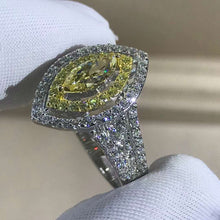 Load image into Gallery viewer, 1 Carat Pink Marquise Cut Floating Double Halo Split Shank VVS Moissanite Ring