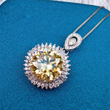 Load image into Gallery viewer, 5 Carat Yellow Round Cut Snowflake Certified VVS Moissanite Necklace