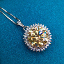 Load image into Gallery viewer, 5 Carat Yellow Round Cut Starburst Certified VVS Moissanite Necklace