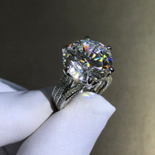 Load image into Gallery viewer, 12 Carat Round Cut Moissanite Ring Filigree Bead-set G-H Colorless