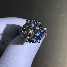 Load image into Gallery viewer, 12 Carat Round Cut Moissanite Ring Filigree Bead-set G-H Colorless