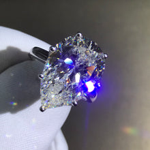 Load image into Gallery viewer, 6 Carat Pear Cut Moissanite Ring 7 Prong Solitaire VVS G-H Colorless