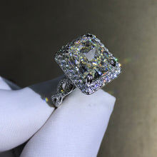 Load image into Gallery viewer, 6 Carat Radiant Cut Moissanite Ring Halo Infinity Shank VVS G-H Colorless