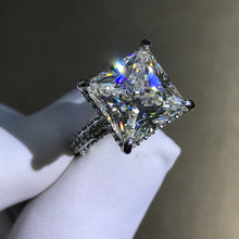 Load image into Gallery viewer, 6 Carat Princess Cut Moissanite Ring Bead-set Pave Wrap VVS G-H Colorless