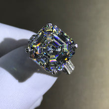 Load image into Gallery viewer, 6 Carat Ascher Cut Moissanite Ring VVS G-H Colorless