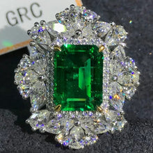 Load image into Gallery viewer, Stunning 3.70 Carat Emerald Cut Lab Grown Emerald with Durable 9K Gold