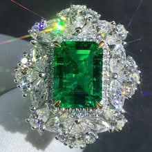 Load image into Gallery viewer, Stunning 3.70 Carat Emerald Cut Lab Grown Emerald with Durable 9K Gold