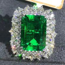 Load image into Gallery viewer, Crazy BIG 8 Carat Emerald Cut Lab Grown Emerald with Durable 9K Gold