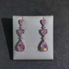 Load image into Gallery viewer, 6 Carat Pink Pear & Heart Cut Moissanite Drop Earrings