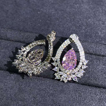 Load image into Gallery viewer, 4 Carat Pink Pear Cut Double Halo VVS Moissanite Stud Earrings