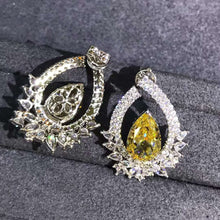 Load image into Gallery viewer, 4 Carat Pear Cut Floating Halo VVS Moissanite Stud Earrings
