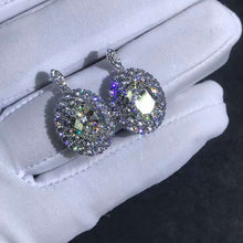 Load image into Gallery viewer, 3 Carat Colorless Oval Cut VVS Moissanite Drop Earrings