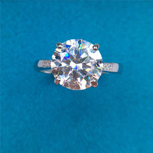 Load image into Gallery viewer, 4 Carat Round Cut Moissanite Ring 4 Prong French Pave Certified VVS D Color