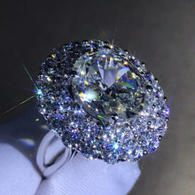 Load image into Gallery viewer, 5 Carat Oval cut Moissanite Ring Rare Size K-M Color VVS