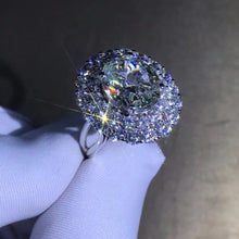 Load image into Gallery viewer, 5 Carat Oval cut Moissanite Ring Rare Size K-M Color VVS