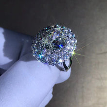 Load image into Gallery viewer, 5 Carat Oval cut Moissanite Ring Rare Size K-M Color VVS