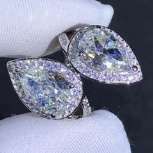 Load image into Gallery viewer, 8 CTW Pear cut Moissanite Ring Rare Size K-M Colorless VVS