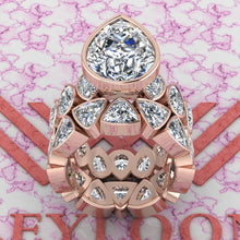 Load image into Gallery viewer, 19.5 CTW Pear Cut Two-Piece Bridal D Color Bezel Moissanite Set