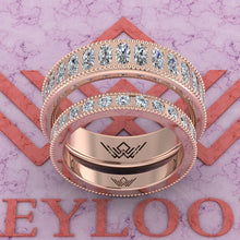 Load image into Gallery viewer, 3.5 CTW Oval Cut Couple's Wedding Bands Flush Moissanite Set D Color