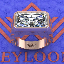 Load image into Gallery viewer, 10.5 CT Elongated Radiant Cut Bazel Man's Moissanite Engagement Ring D Color