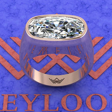 Load image into Gallery viewer, 9.7 CT Elongated Cushion Cut Man Engagement Ring D Color Bezel Moissanite Ring