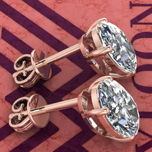 Load image into Gallery viewer, 4.5 CT x2 Medium Oval Cut Stud D Color Basket Moissanite Earrings