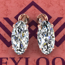 Load image into Gallery viewer, 6 CT x2 Elongated Oval Cut Stud D Color Basket Moissanite Earrings