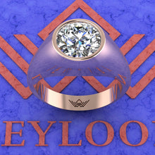 Load image into Gallery viewer, 3 CT Round Cut Bazel Man's Moissanite Engagement Ring D Color