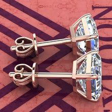 Load image into Gallery viewer, 2.5 CT x2 Asscher Cut Stud D Color Basket Moissanite Earrings