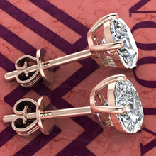 Load image into Gallery viewer, 4 CT x2 Pear Cut Stud D Color Basket Moissanite Earrings