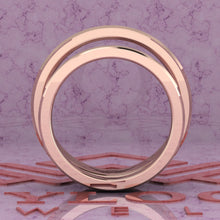 Load image into Gallery viewer, Couple's Wedding Bands Moissanite Set 005 D Color