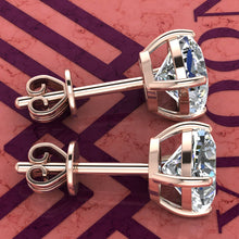 Load image into Gallery viewer, 2.5 CT x2 Square Cushion Cut Stud D Color Basket Moissanite Earrings