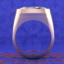 Load image into Gallery viewer, 10.5 CT Elongated Oval Cut Bazel Man's Moissanite Engagement Ring D Color