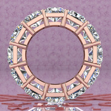 Load image into Gallery viewer, 24 CTW Medium Radiant Cut Eternity Bands D Color Basket Moissanite Ring