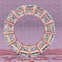 Load image into Gallery viewer, 19.5 CTW Princess Cut Eternity Bands D Color Basket Moissanite Ring