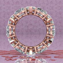 Load image into Gallery viewer, 17 CTW Heart Cut Eternity Bands D Color Basket Moissanite Ring