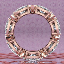 Load image into Gallery viewer, 12.6 CTW Trilliant Cut Eternity Bands D Color Basket Moissanite Ring
