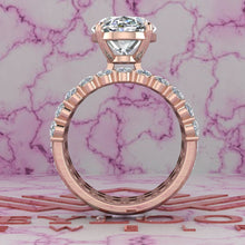 Load image into Gallery viewer, 8.6 CTW Medium Oval Cut Three-Piece Bridal D Color Basket Moissanite Set
