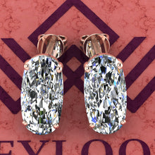Load image into Gallery viewer, 7 CT x2 Elongated Cushion Cut Stud Basket Moissanite Earring