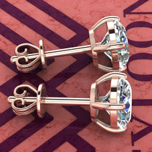 Load image into Gallery viewer, 2.5 CT x2 Fat Oval Cut Stud D Color Basket Moissanite Earrings