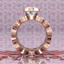 Load image into Gallery viewer, 21.2 CTW Elongated Oval Cut Two-Piece Bridal D Color Bezel Moissanite Set